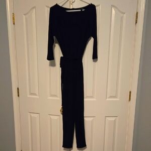 Nina Leonard Black Classic Jumpsuit with Belt